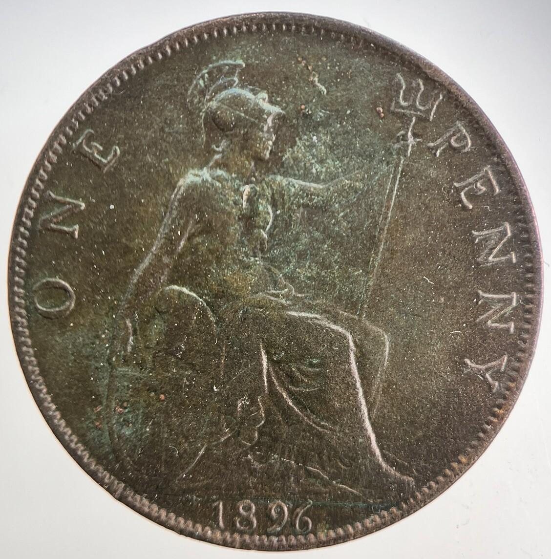 1896 Victoria One Penny Coin | Fine Collectable Grade | a5738