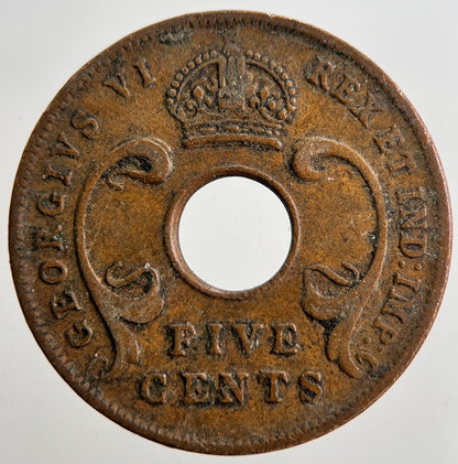 1942 East Africa 5 Cents Coin | Fine Collectable Grade