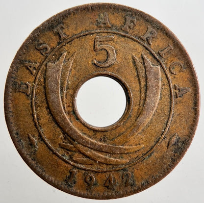 1942 East Africa 5 Cents Coin | Fine Collectable Grade