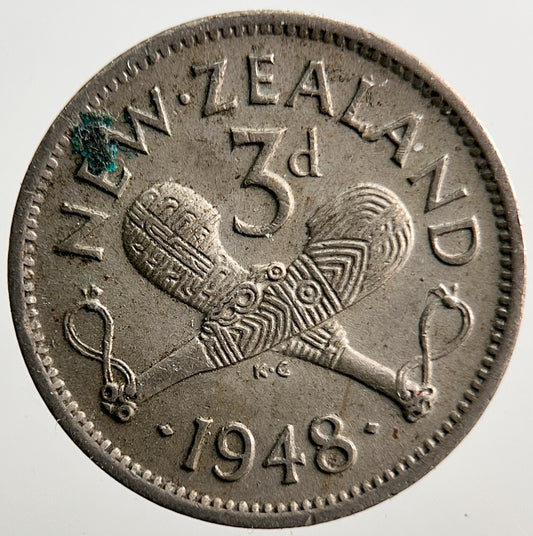 1948 New Zealand Threepence Coin | Fine Collectable Grade
