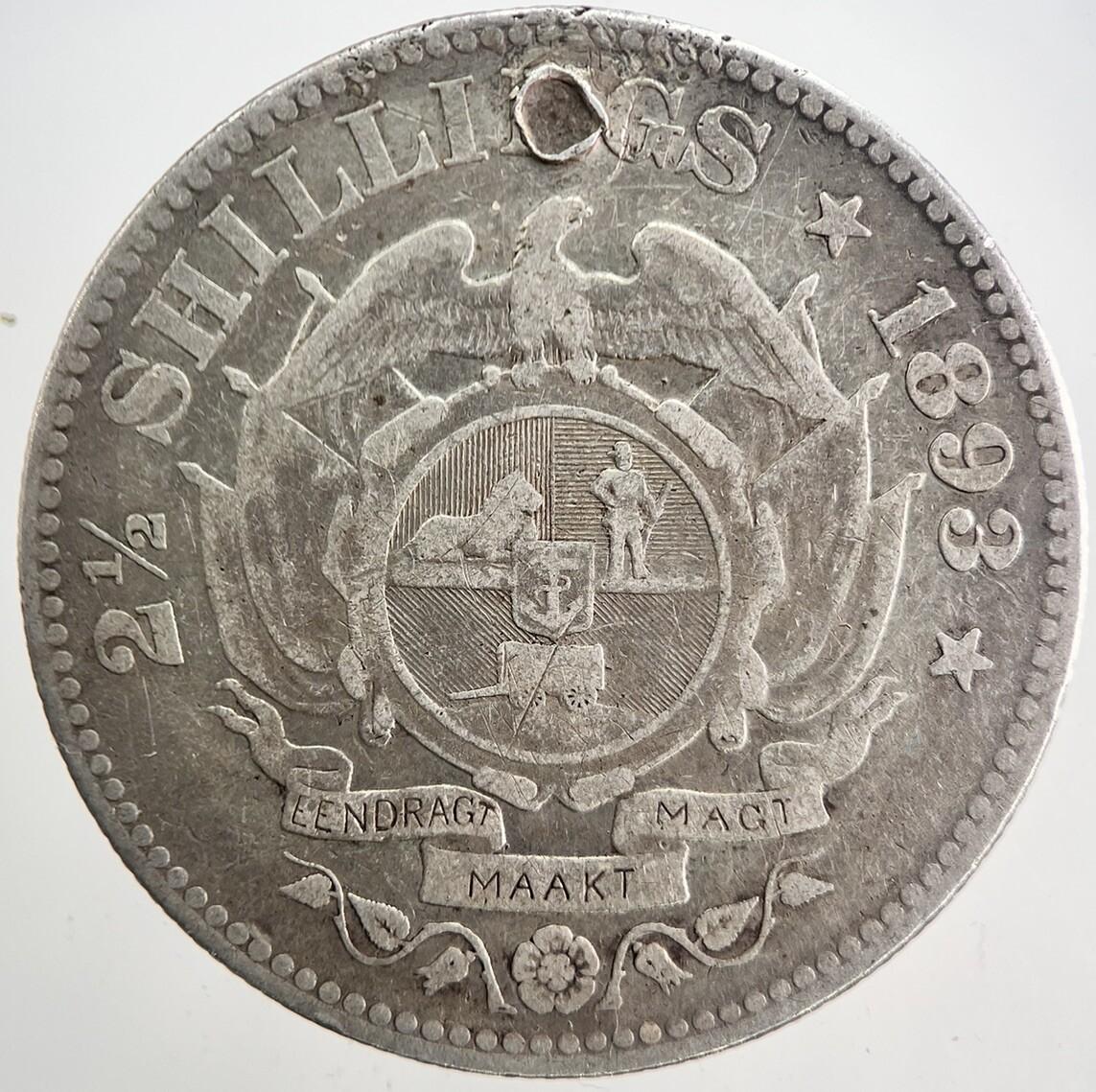 1893 South Africa Florin 2 Shillings Silver Coin | Fine Collectable Grade a5721