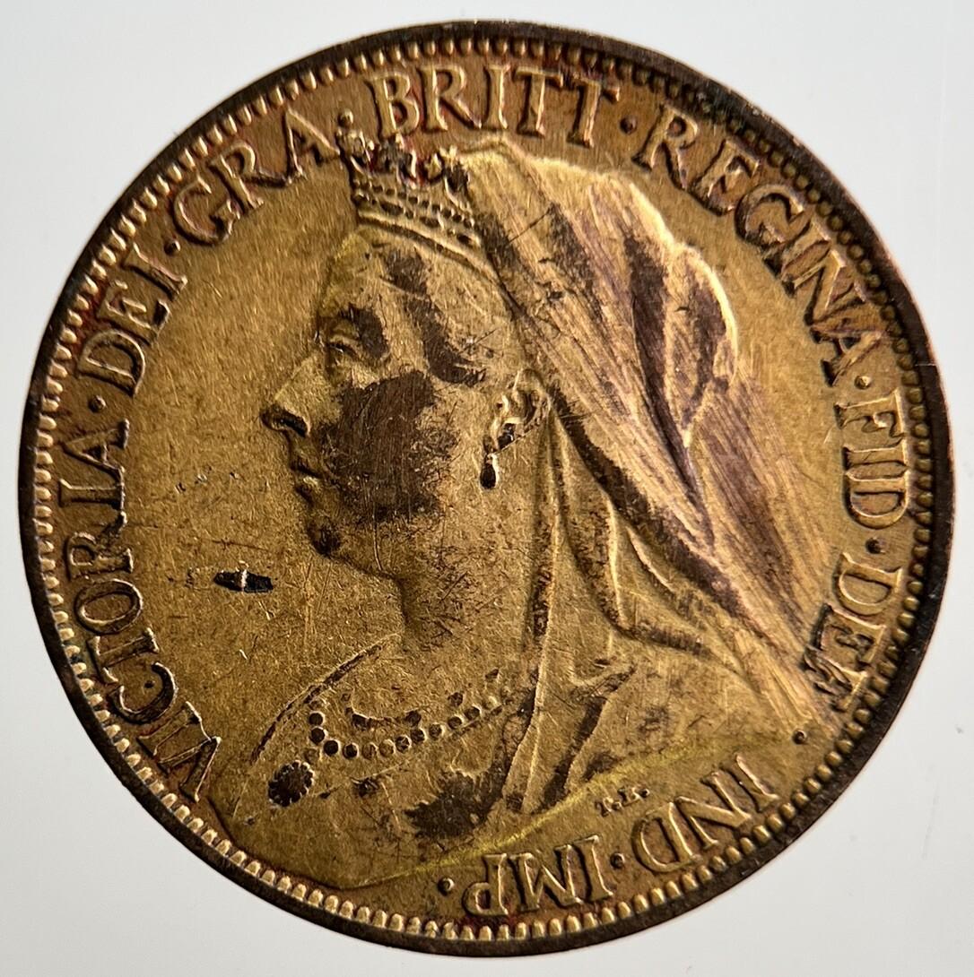 1900 Victoria British Gilded Farthing Coin | Fine Collectable Grade