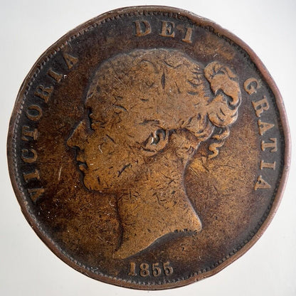 1855 Victoria One Penny Coin | Fine Collectable Grade | a9641