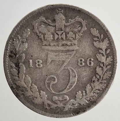 1886 Victoria Threepence Silver Coin | Collectable Grade | a9703