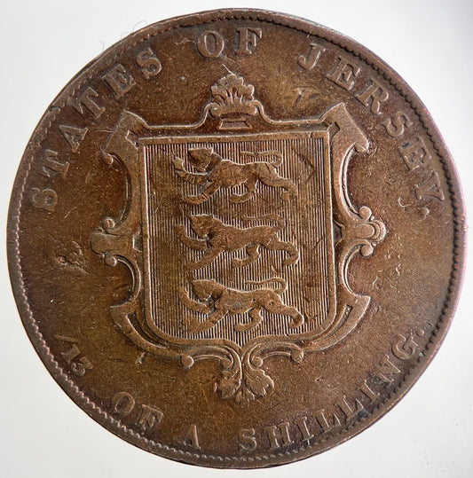 1841 Jersey 1/13 Shilling Penny Coin | Fine Collectable Grade | a9587