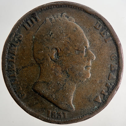 1831 William IV Half-Penny Coin | Fine Collectable Grade | a9655