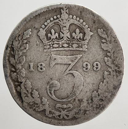 1899 Victoria Threepence Silver Coin | Collectable Grade | a5725