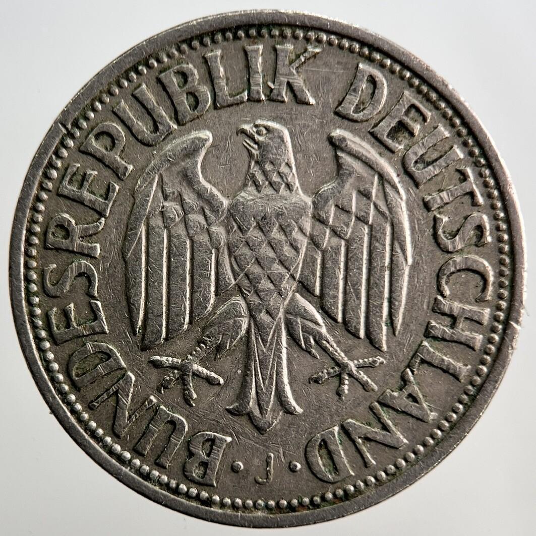 1950-J Germany 1 One Mark Coin | Fine Collectable Grade