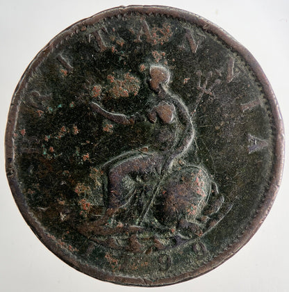1799 George 3rd III Half-Penny British Coin | Fine Collectable Grade | a9662