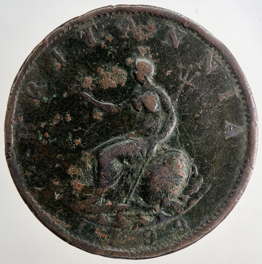 1799 George 3rd III Half-Penny British Coin | Fine Collectable Grade | a9662