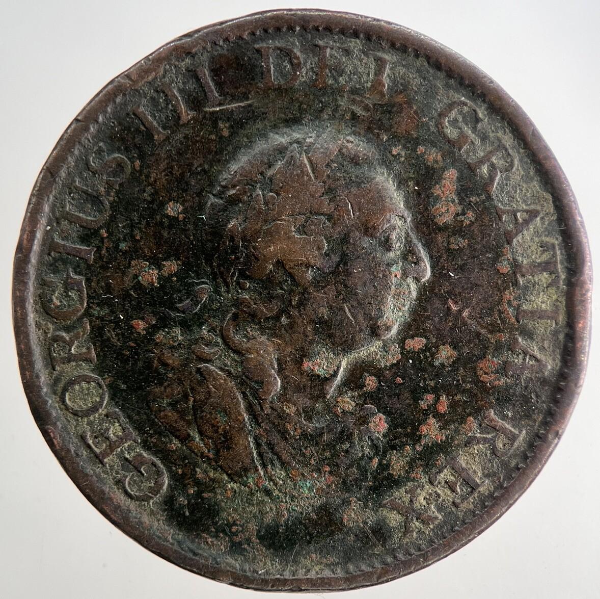 1799 George 3rd III Half-Penny British Coin | Fine Collectable Grade | a9662