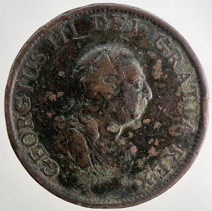 1799 George 3rd III Half-Penny British Coin | Fine Collectable Grade | a9662