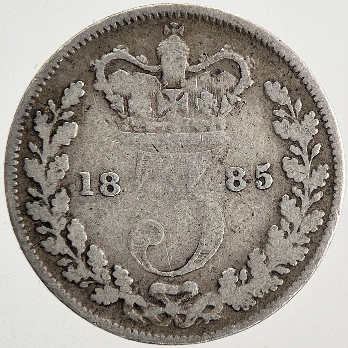 1885 Victoria Threepence Silver Coin | Collectable Grade | a9559