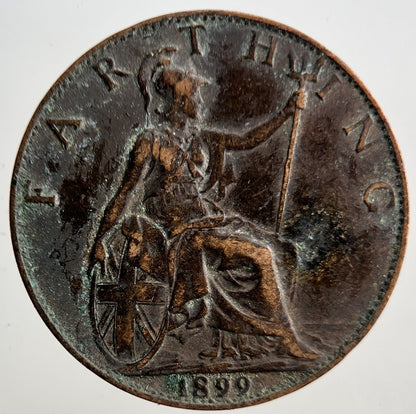 1899 Victoria British Farthing Coin | Fine Collectable Grade