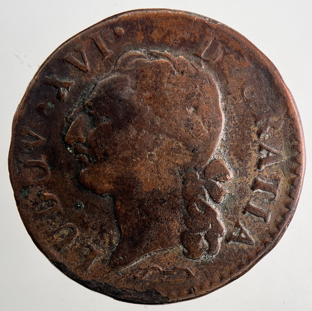 1782 Louis XVI France 1/2 Half Sol Coin | Collectable Grade | a9631