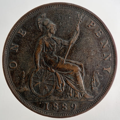 1889 Victoria One Penny Coin | Very High Grade | a9719