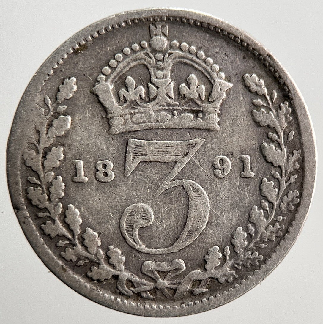 1891 Jubilee Head Victoria Threepence Silver Coin | Collectable Grade