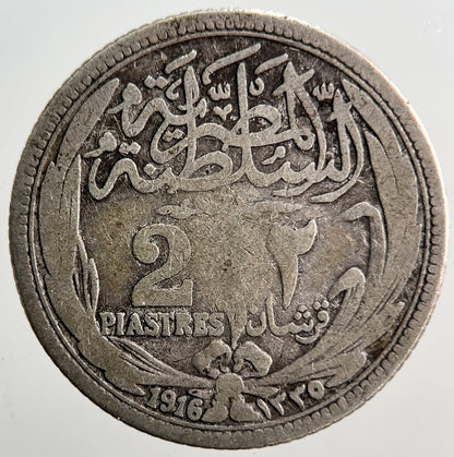 1916 Egypt 2 Piastres Silver Coin | Collectable Grade