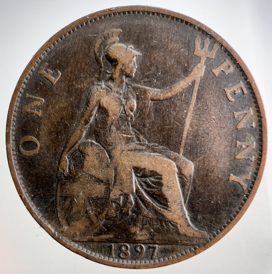 1897 Victoria One Penny Coin | Collectable Grade
