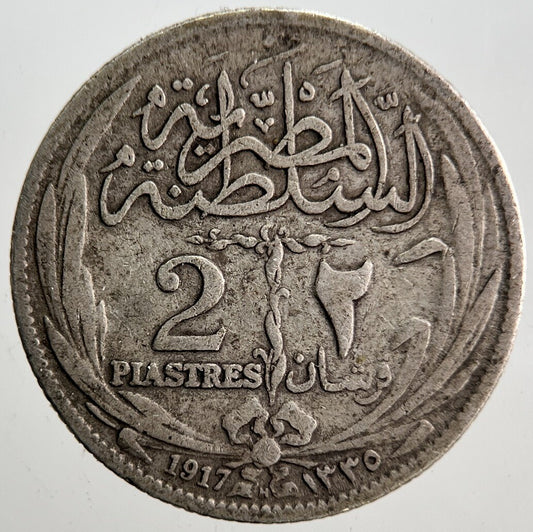1917 Egypt 2 Piastres Silver Coin | Fine Collectable Grade