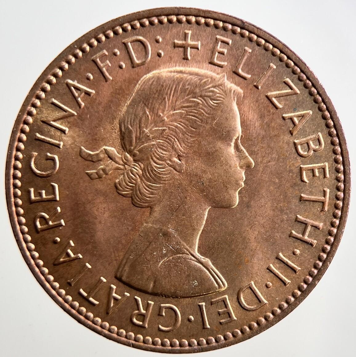 1967 Elizabeth II 2nd British Half-Penny Boat Rough Water Coin | UNC Grade