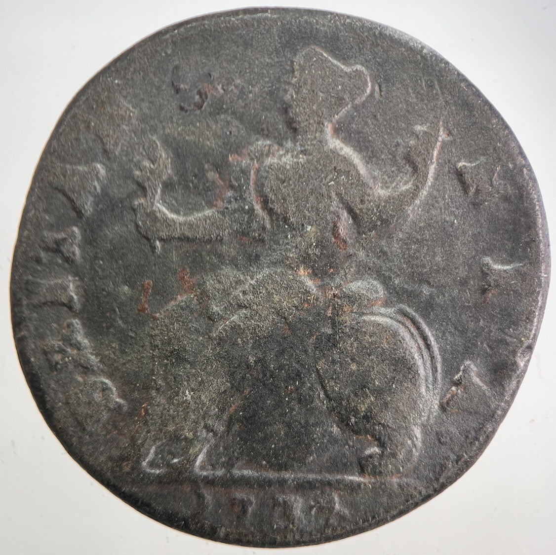 1734 George 2nd II Half-Penny British Coin | Collectable Grade | a5746