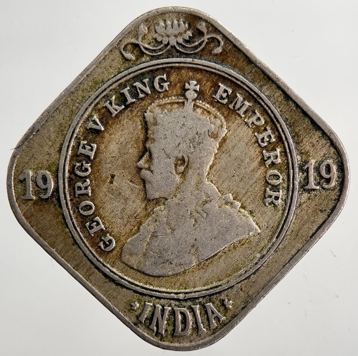 1919 India 2 Two Annas Coin | Collectable Grade | a5751