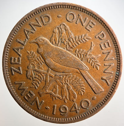1940 New Zealand One Penny Coin | Fine Collectable Grade
