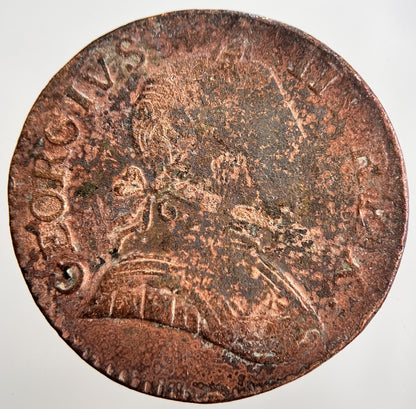 1775 George 3rd III Half-Penny British Coin | Fair Grade
