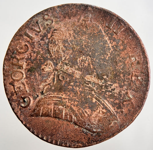 1775 George 3rd III Half-Penny British Coin | Fair Grade
