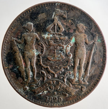 1890 British North Borneo One Cent Coin | Fine Collectable Grade | a9663