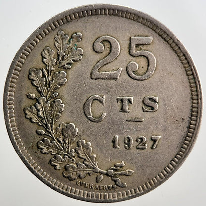 1927 Luxembourg 25 Cents Coin | Fine Collectable Grade