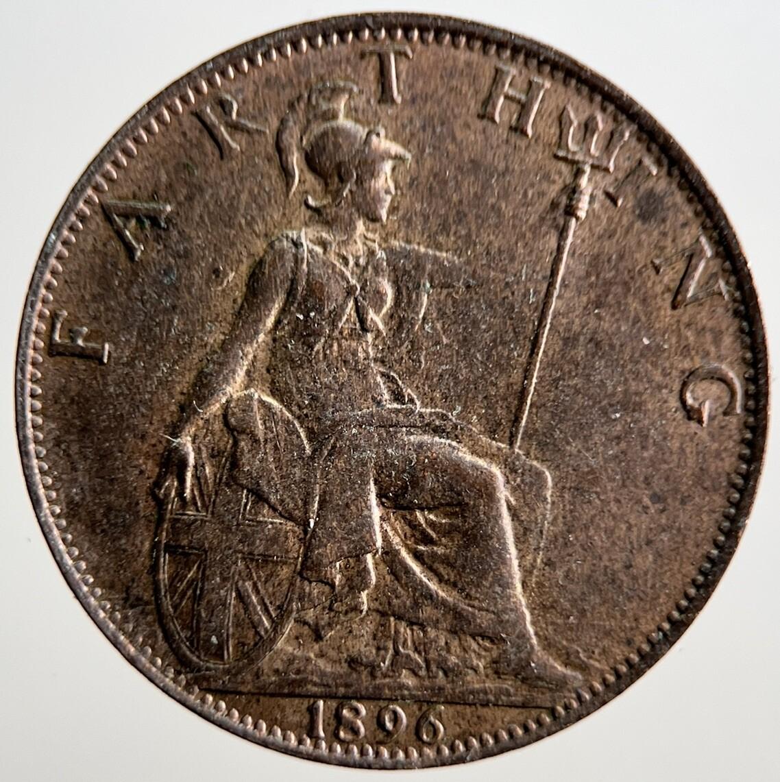 1896 Victoria British Farthing Coin | Very High Grade