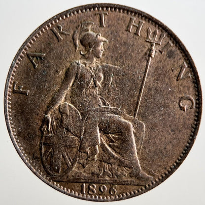 1896 Victoria British Farthing Coin | Very High Grade