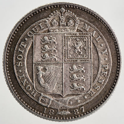 1887 Victoria One Shilling Silver Coin | Very High Grade | a9758