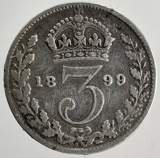 1899 Victoria Threepence Silver Coin | Fine Collectable Grade | a9704