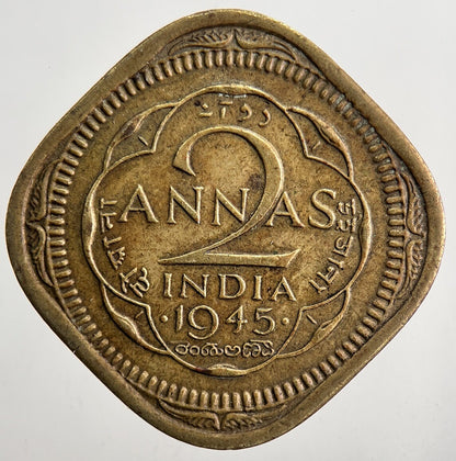 1945 India 2 Two Annas Coin | Fine Collectable Grade | a5753