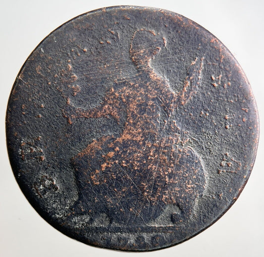1749 George II 2nd Half-Penny Coin | Fair Grade