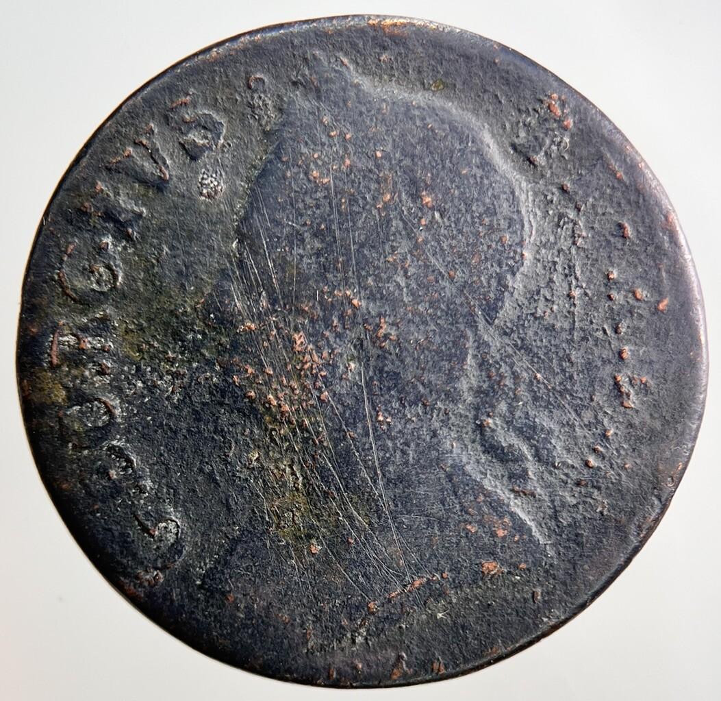 1749 George II 2nd Half-Penny Coin | Fair Grade