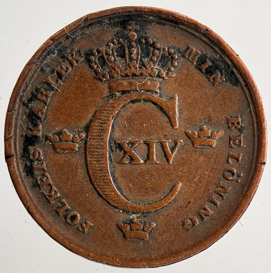 1835 Sweden 1/6 Skilling Coin | Fine Collectable Grade | a9696