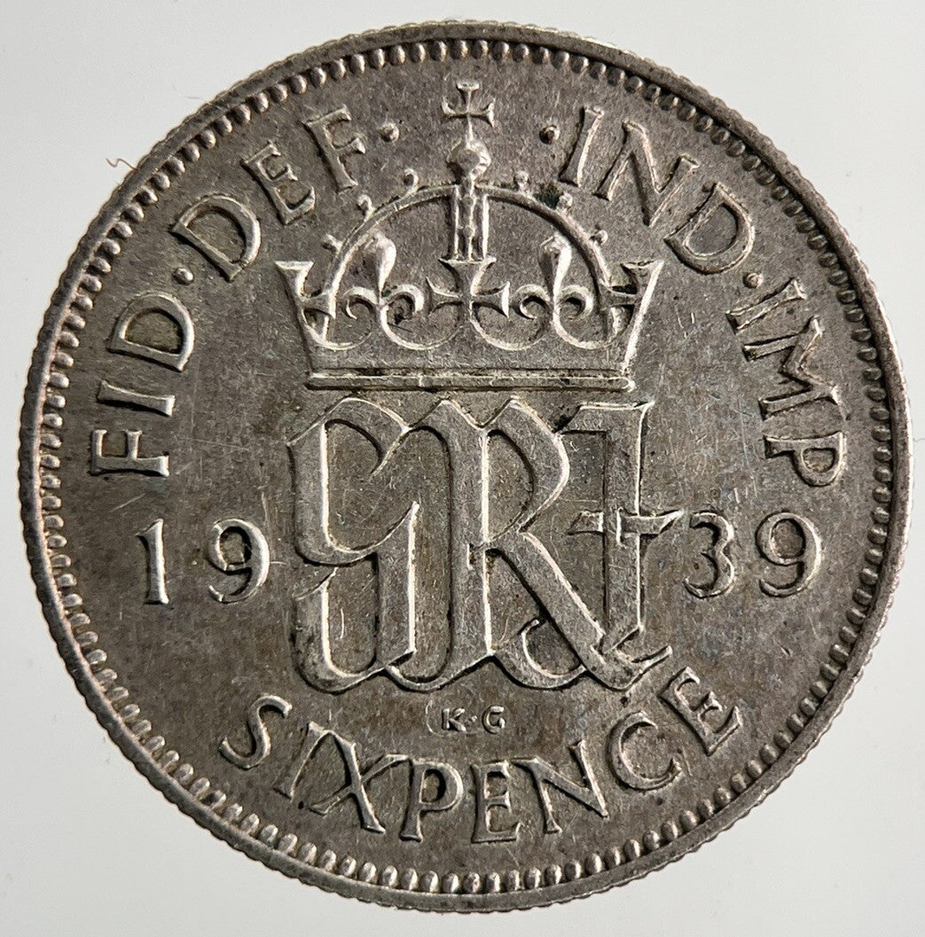 1939 George VI British Sixpence Silver Coin | Very High Grade | a9776