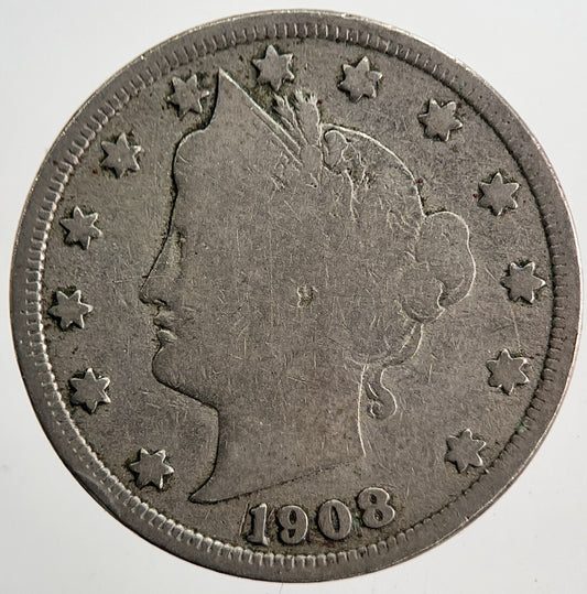 1908 US USA Liberty 5 V Cent Coin | Collectable Grade | a5702