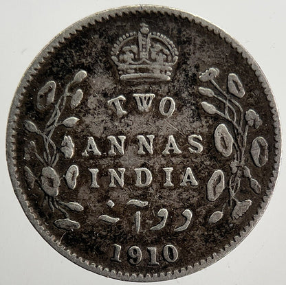 1910 India 2 Two Annas Silver Coin | Very High Grade | a5755