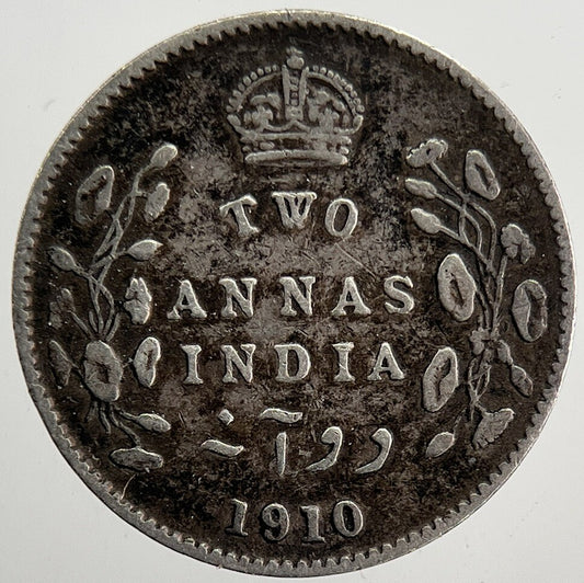 1910 India 2 Two Annas Silver Coin | Very High Grade | a5755