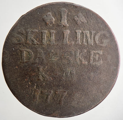 1771 Denmark 1 Skilling Danske Coin | Collectable Grade | a9692
