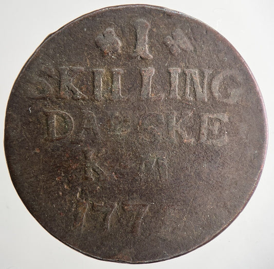 1771 Denmark 1 Skilling Danske Coin | Collectable Grade | a9692
