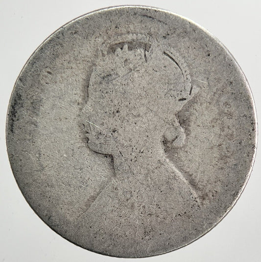 1862 India 1/4 Quarter Rupee Silver Coin | Worn Grade | a5754