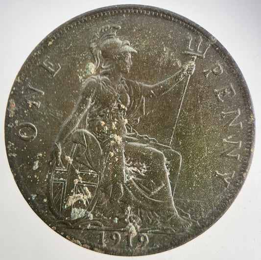 1919 George V One Penny British Coin | Very High Grade