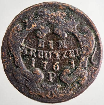 1761 Austria 1 One Kreuzer Coin | Fine Collectable Grade | a9680