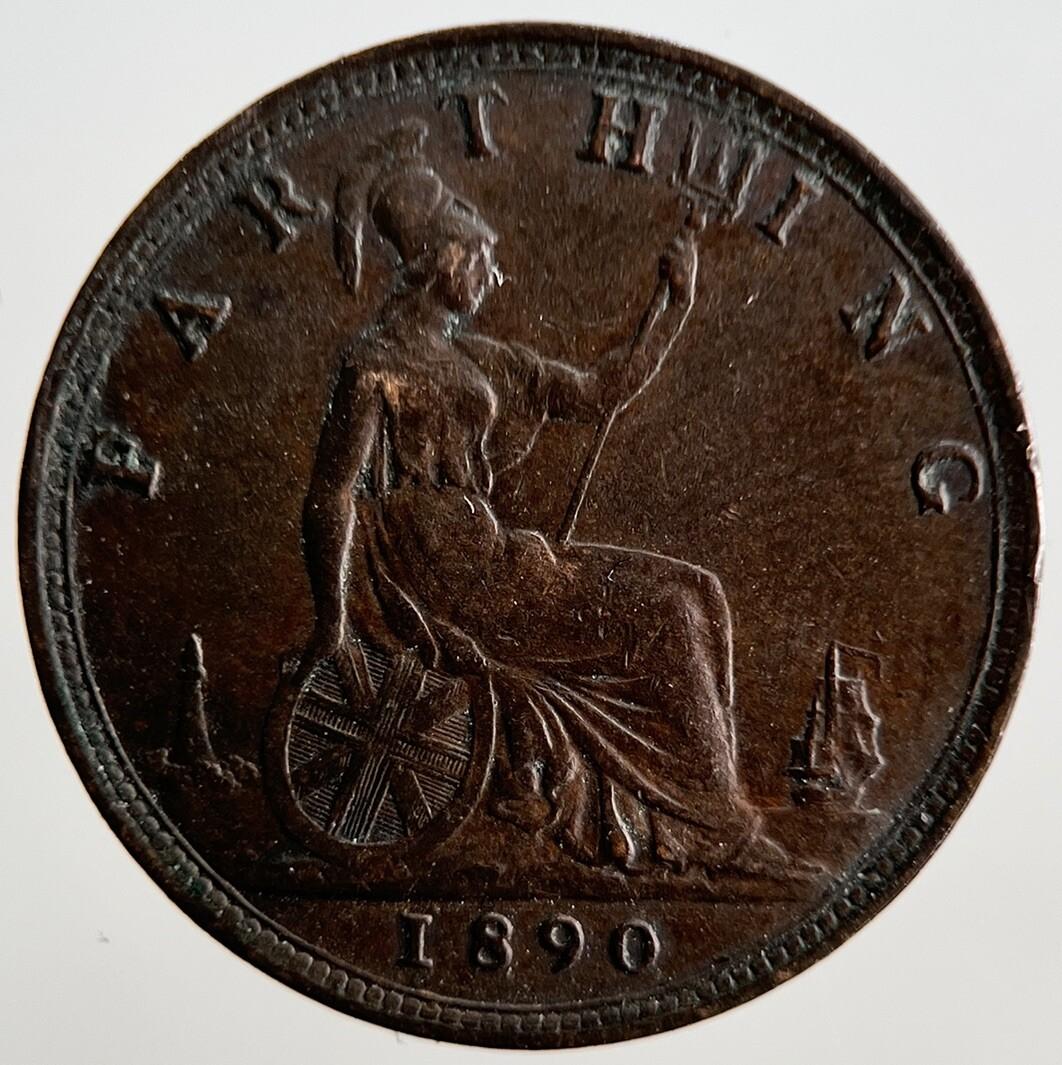 1890 Victoria British Farthing Coin | Very High Grade